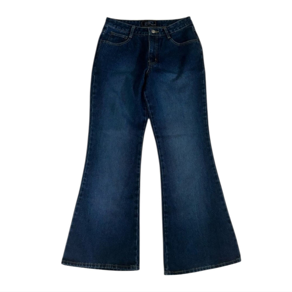 Vintage Y2K Flare Jeans 7 Weathervane Denim Blue Dark Wash 100% Cotton 2000’s